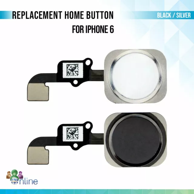 For iPhone 6 6G Home Button Main Menu TouchID Flex Cable Replacement Black White