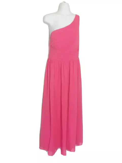 Ants Hot Pink Pleated One Shoulder Chiffon Prom/Bridesmaid Dress Size 8 Nwt