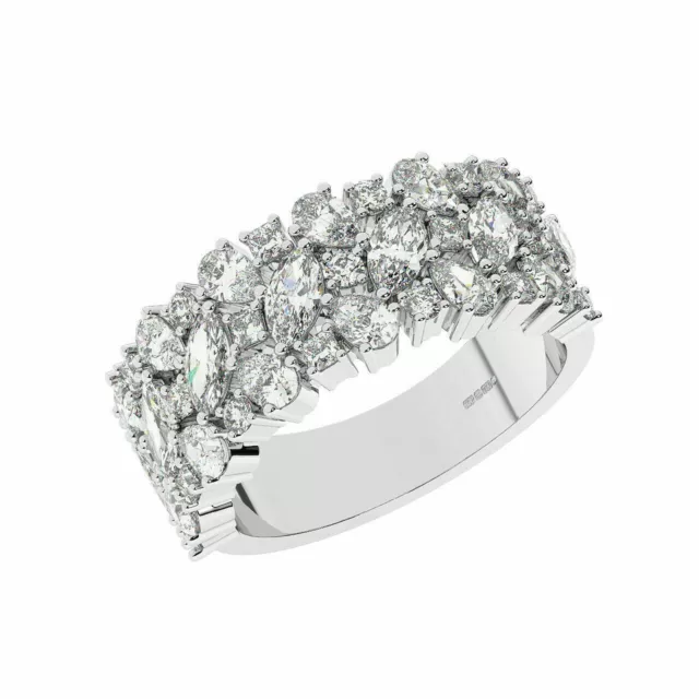 9 MM, Natural Round, Pear, Princess & Marquise Cut Diamonds Ring in 950 Platinum
