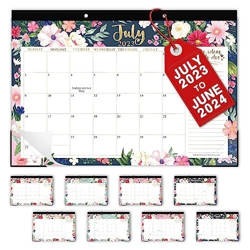 FLORAL TEACHER DESK Calendar 20232024 Academic Desk Calendar 2023