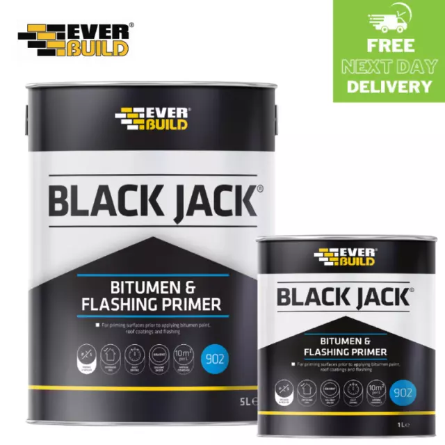 902 Bitumen and Flashing Primer | Everbuild Black Jack | Waterproof Seal