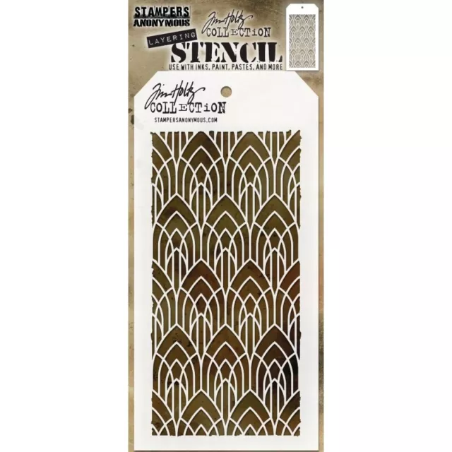 New Stampers Anonymous Tim Holtz Layering Stencil Deco Arch