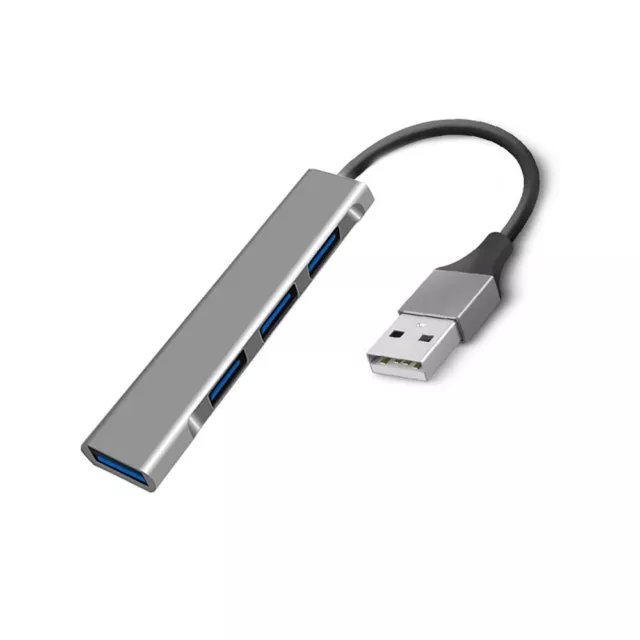 Aluminum 4 Port USB 3.0 Hub 5Gbps High Speed Mini Portable Adapter For PC Laptop