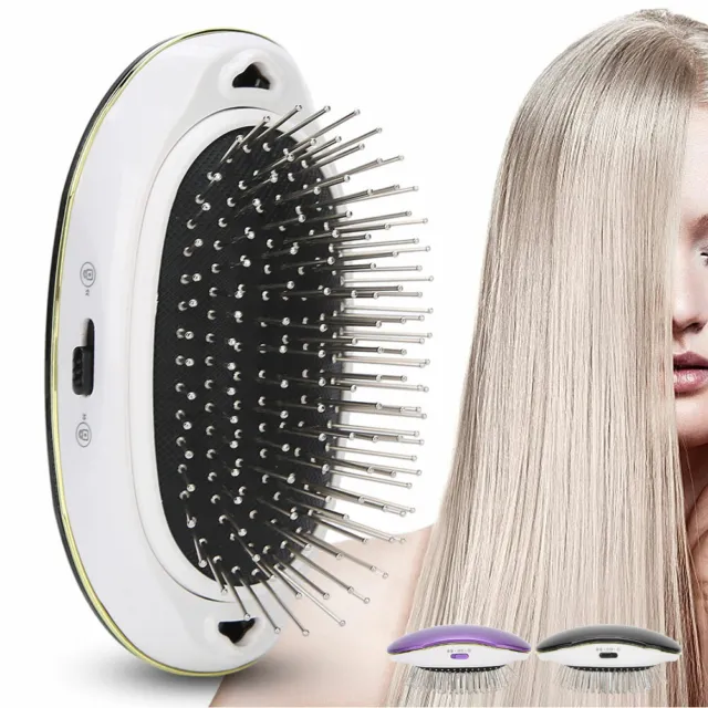 Portable Electric Ionic Hairbrush Anti-static Mini Ion Hair Brush Massager Comb