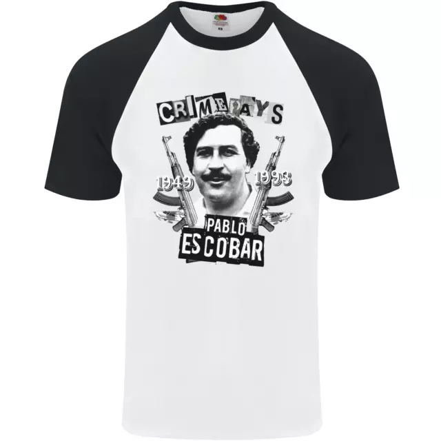 Pablo Escobar Crime Pays Mens S/S Baseball T-Shirt