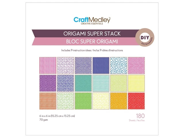 Paquete de 3 mezclas artesanales origami súper pila 180/paquete estilo GC014-A