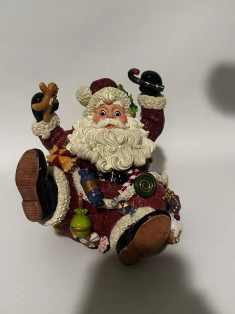 Fitz and Floyd Classics Jolly Old St. Nicholas Santa Christmas Music Box 6 3/4"