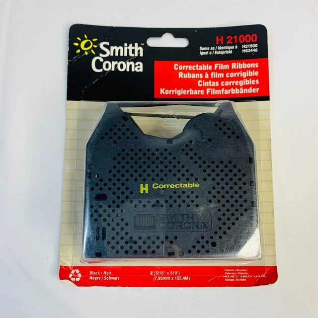 New Genuine Smith Corona 2 Pack H Series 21000 Correctable Typewriter Ribbon