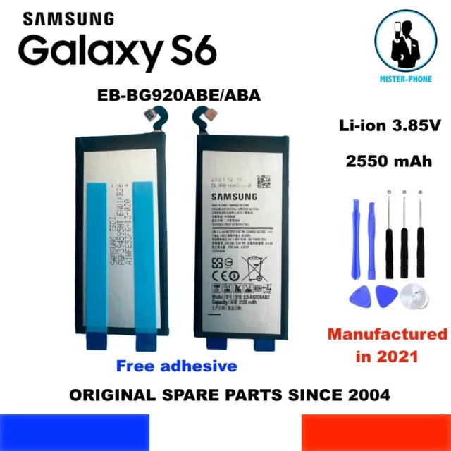 Genuine Battery Samsung Galaxy S6 Eb-Bg920Aba Sm-G920 Eb-Bg920Abe Batterie