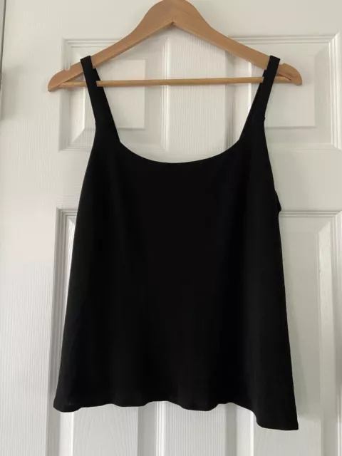 Eileen Fisher Black Crepe Strap Tank Top Size S
