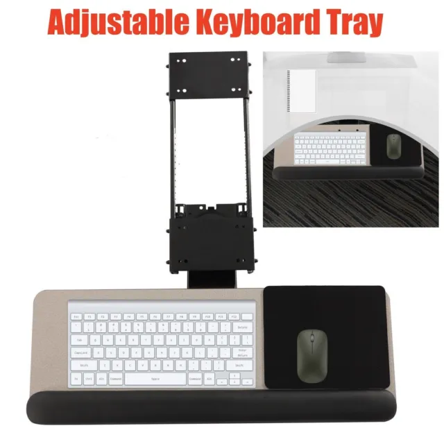 Adjustable Keyboard Tray Ergonomic Design Under Desk Mount Mouse Platform Tray