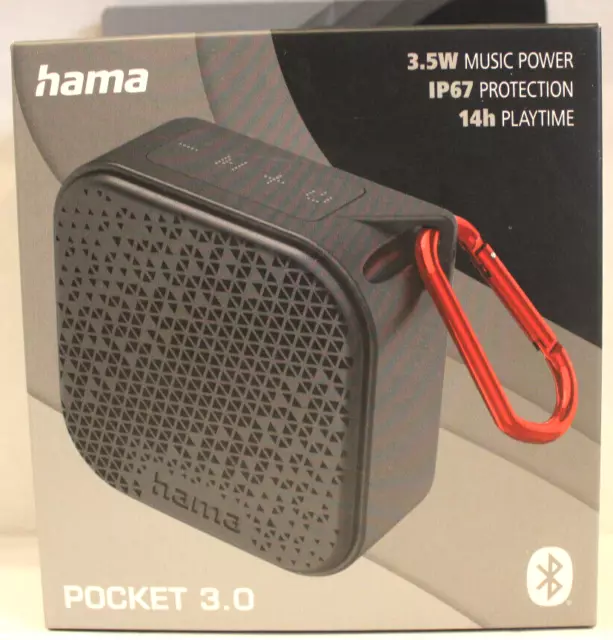 Hama Bluetooth Lautsprecher Pocket 3.0 tragbar IPX67 3,5W Schwarz- KG2 524