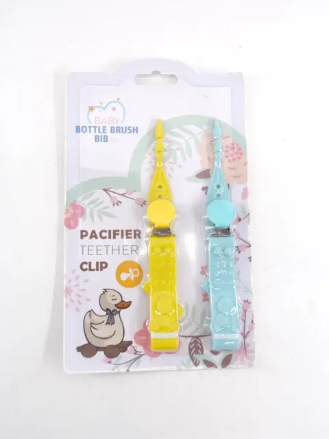 Baby Bottle Brush Co. Pacifier Teether Clip 2 Pack