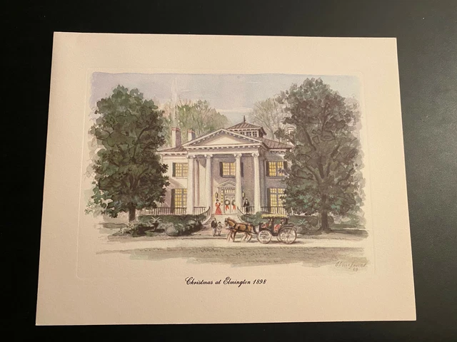 V) Miller & Rhoads Richmond Elmington Mansion Elmo Jones 1969 Christmas Card