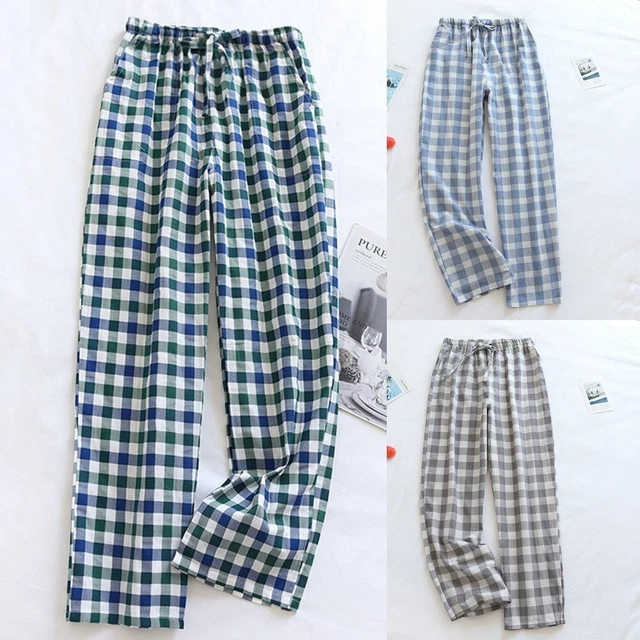 Pantaloni da letto uomo in cotone flanella a quadretti pantaloni e pigiama