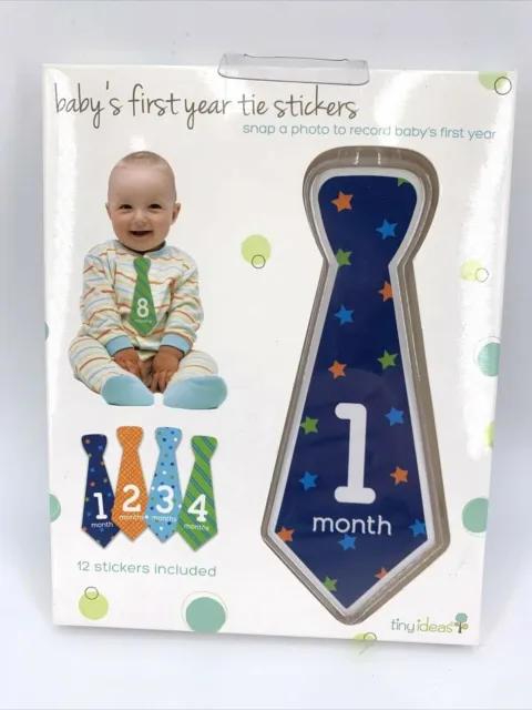 Tiny Ideas Baby 1st Year Tie Stickers 12 Months 4 Styles