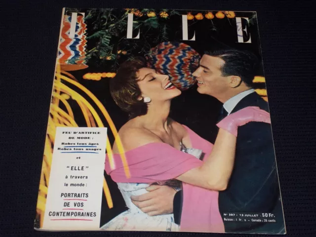 1953 July 13 Elle Magazine - French Text Vintage Fashion Issue - L 15946