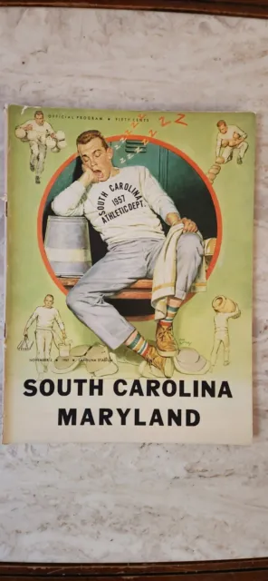 University of Maryland Football Program  #17 vs South Carolina Nov. 2, 1957 EX
