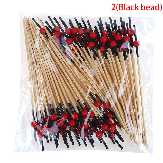 100x 12cm Heart Bamboo Pick Buffet cake Fruit Fork Party Dessert Salad Stick Ny