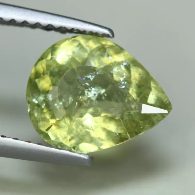 1.95 Cts Natural Tourmaline Pear Cut Olive Green Loose Gemstone