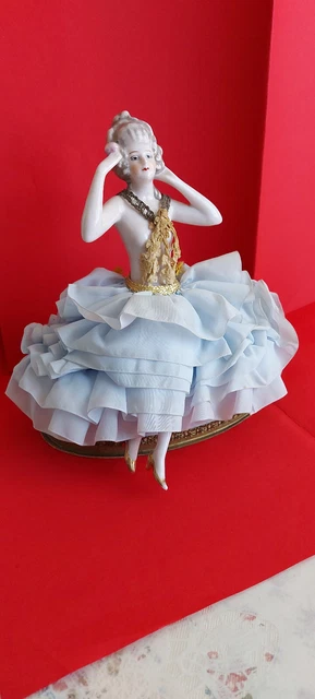 POUPÉE MINIATURE ANCIENNE,EN Porcelaine Articulée,signée,robe Et Canne Dépoque 335439078204