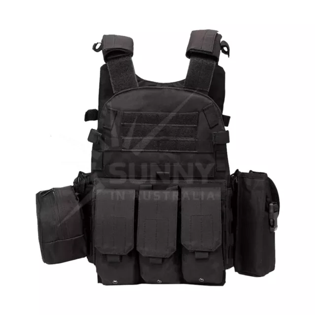 Molle Tactical Military Vest Combat Plate Carrier Fishing Hunting Paintball SWAT