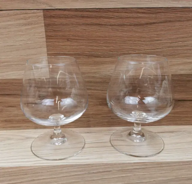 2 x Large ARC Clear Glass  Brandy Balloon  Glasses - 390ml