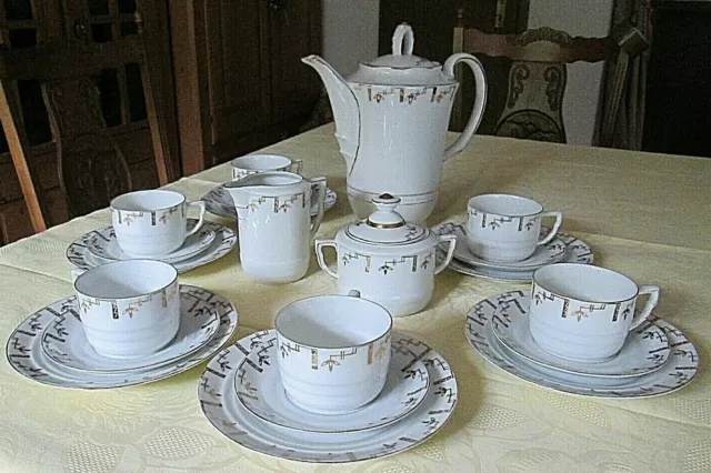 Mitterteich Kaffeeservice * Jugendstil * mit viel Goldverzierung ***RARITÄT***