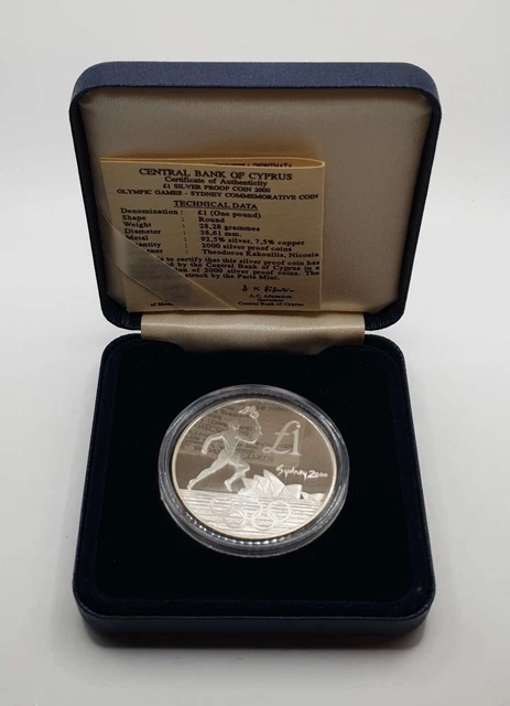 Cyprus 2000 Silver Proof Coin Pound Sydney Olympic Games