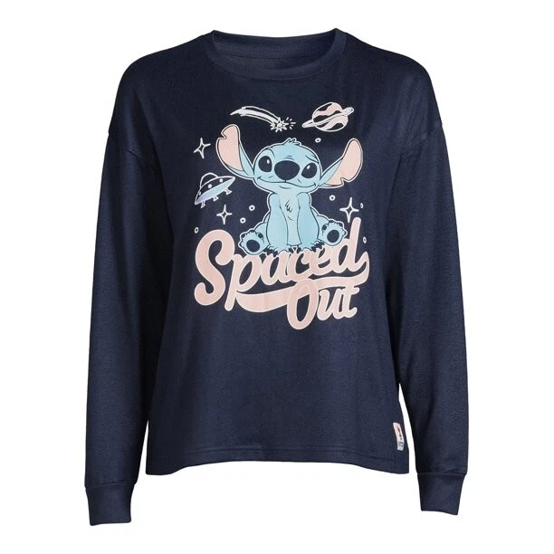 Disney Women's and Women's Plus Stitch License Long Sleeve Pajama Top 2x(18w-20w