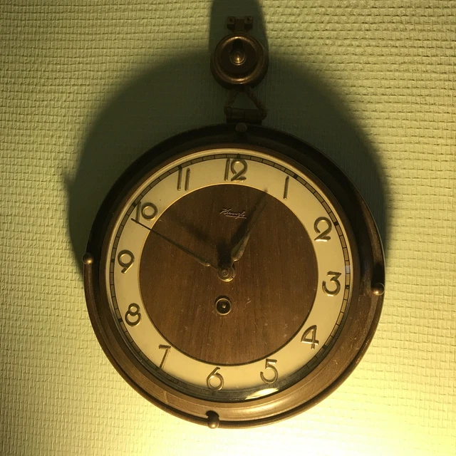 Ancienne horloge  Ronde murale KIENZLE en Bois- Pendule Vintage