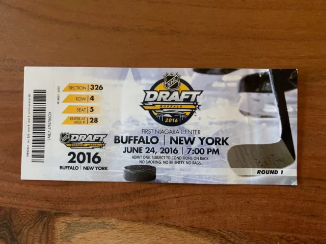 2016 Buffalo NHL Draft Ticket, Auston Matthews