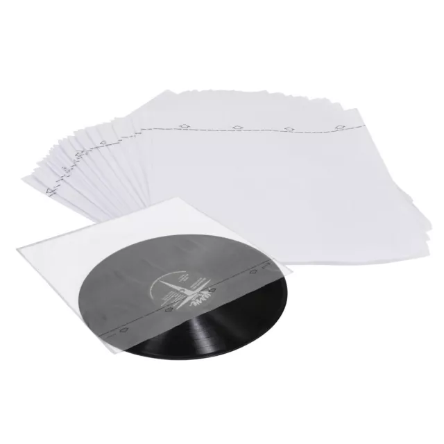 Dynavox LP Innenhüllen, 50 Stück, Schallplatten Hüllen, klar, Archiv-Qualität