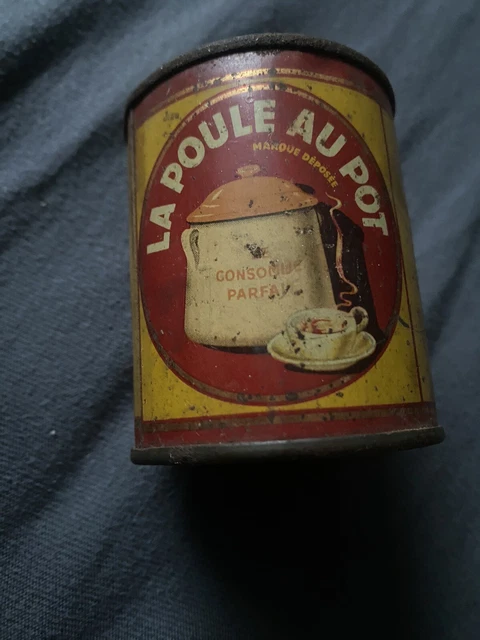 Ancienne Boîte En Tôle Poule Au Pot, Membre Du Jury Concours 1921 Strasbourg