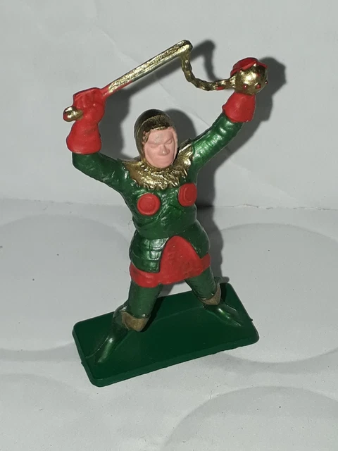 Figurine Starlux Soldat Chevalier Médiéval – Armure Verte, époque Moyen Âge, Occasion