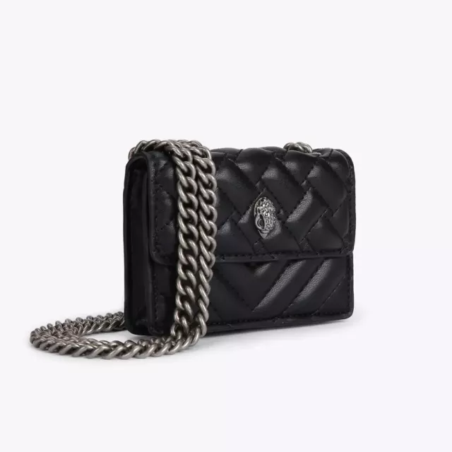 NWT Kurt Geiger London Micro Kensington Micro Black Silver Eagle Head