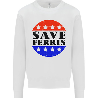 Save Ferris Distressed Funny 80's Movie Kids Sweatshirt Jumper