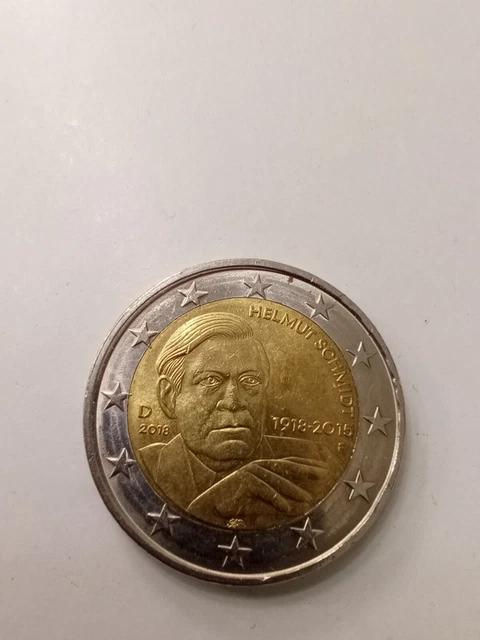 Fehlprägung 2 Euro Münze Helmut Schmidt 2 EURO MÜNZE Helmut Schmidt 2018 F Fehlprägung Dezentriert Sterne