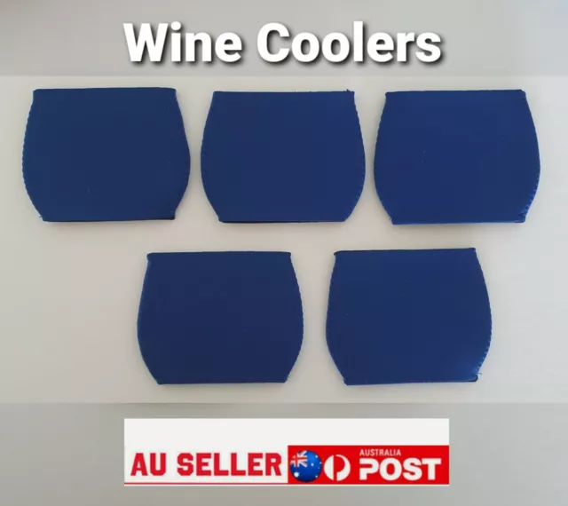 10x Wine Glass Cooler Drink Holder Neoprene Blue Cooler, Sublimation transfer