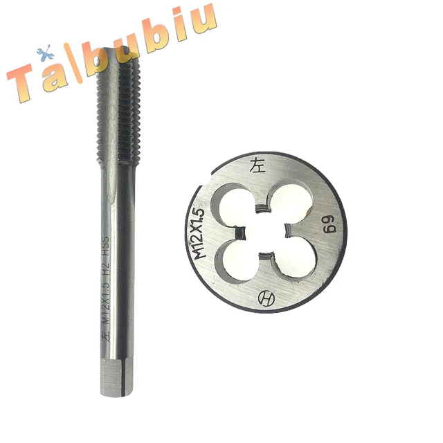 M12 x 1.5mm Tap & M12 x 1.5mm Die Metric Thread Left Hand HSS High Speed Steel