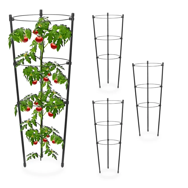 Rankhilfe 4er Set, Gurkenturm 45 cm, Blumenstütze Pflanzenstütze Staudenhalter