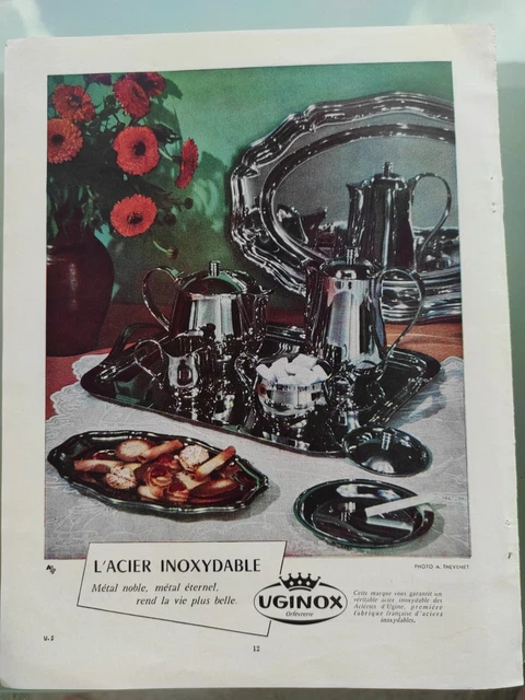 Publicité Presse Advertising L'acier Inoxydable Uginox Orfèvrerie