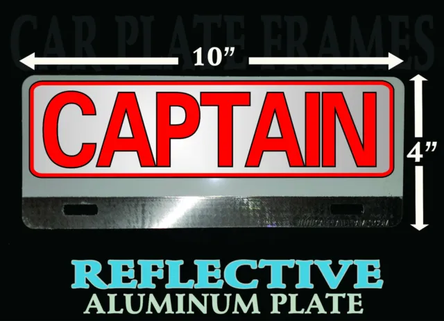 CAPTAIN REFLECTIVE ALUMINUM METAL FIREFIGHTER License Plate Topper fire fighter