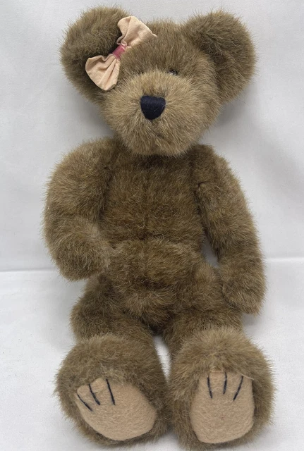 Boyd's Teddy Bear 14” Floral Bow Pink Heart on Foot Plush Stuffed Animal Toy