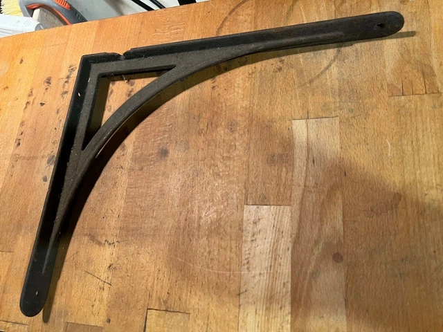 Antique Victorian Ornate Cast Iron Sink Shelf Bracket 1-1/8x10x12