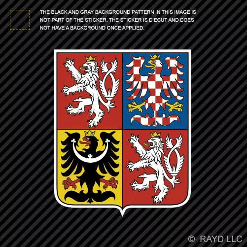 Czech Coat of Arms Sticker Decal Self Adhesive Vinyl Czech Republic flag CZE CZ