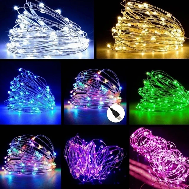 5M / 10M USB LED Copper Wire String Fairy Light Strip Lamp Xmas Party Waterproof