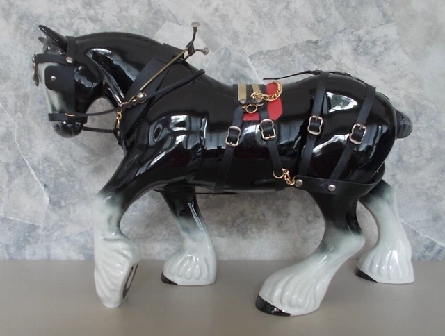 Rare 10" Vintage Nelson Pottery Draft Horse with Harness Staffordshire England