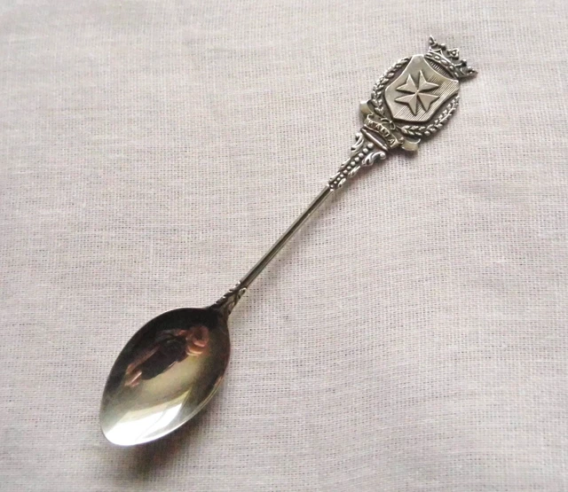 VINTAGE SOLID SILVER Malta Spoon 9.01 PicClick