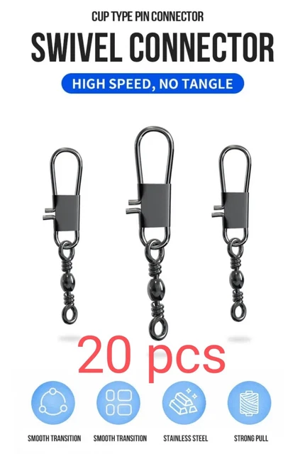 Lot De 100 Pesci Girelle (Swivels) Avec Mosqueton à Ressort - Résistance 17 Livres - Neuf - Marque Uxcell